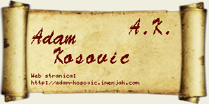 Adam Kosović vizit kartica
